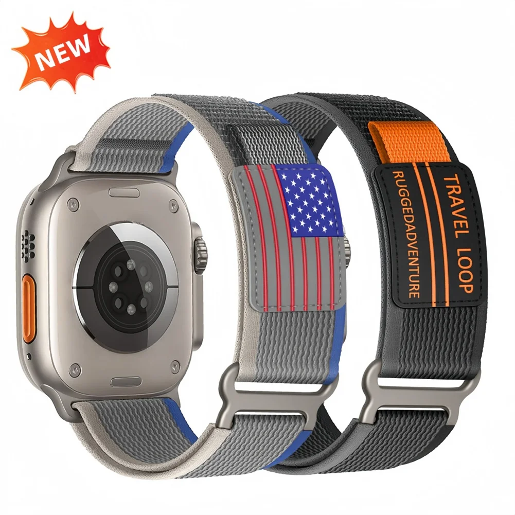 Nylon-Uhrenarmband für Apple Watch Ultra 3 49 mm 46 mm 45 mm 44 mm 42 mm 41 mm 40 mm Schlaufenarmband Iwatch Serie 11 10 9 8 7 6 5 SE-Armband
