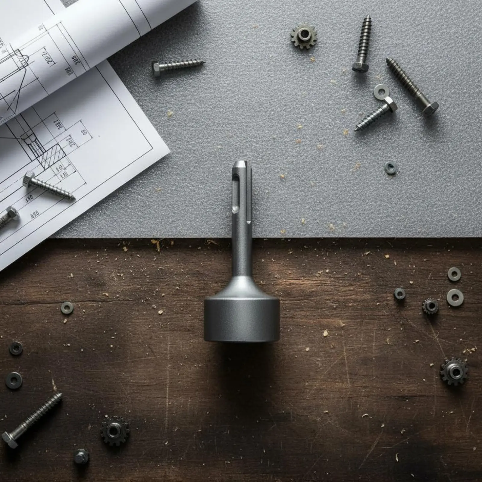 2 Pieces Pile Driving Bit Stable Fit Concave Striking Head Pounding Drill Head Single-Unit Piece Design Heat Treated