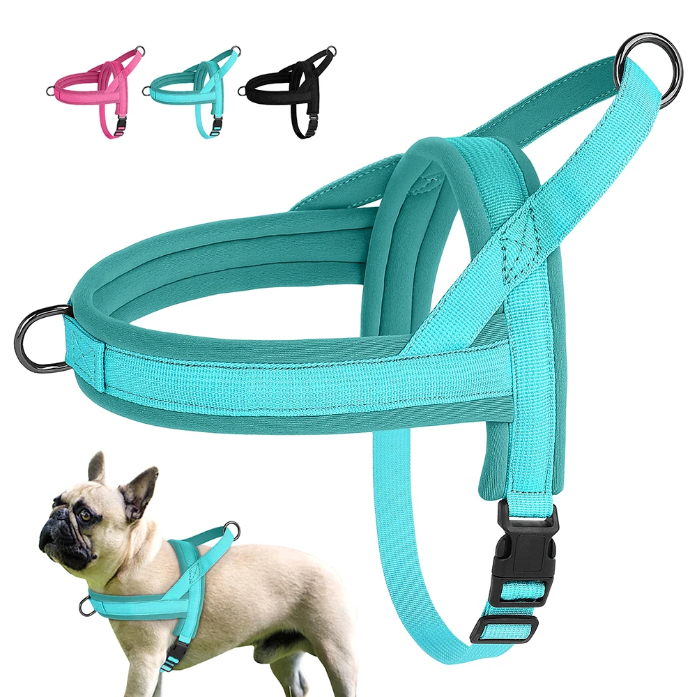 

Small Medium Nylon Padded Dog Harness Vest Adjustable Soft Outdoor No Pull French Bulldog Chihuahua Pet Puppy Harness Vest Perro