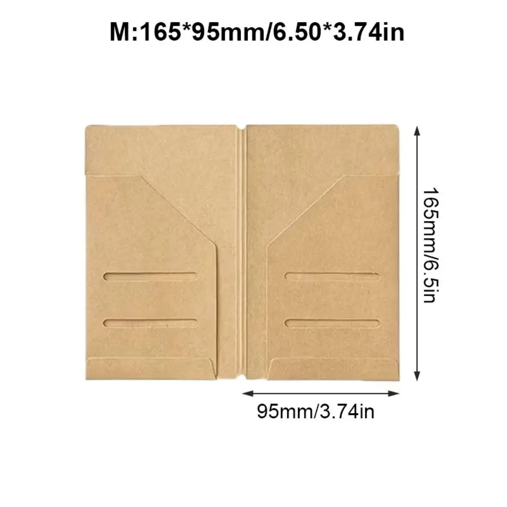 Multi-Functional Kraft Paper File Folder Portable Refillable Passport Holder Insert Cards Organizer Card Storage