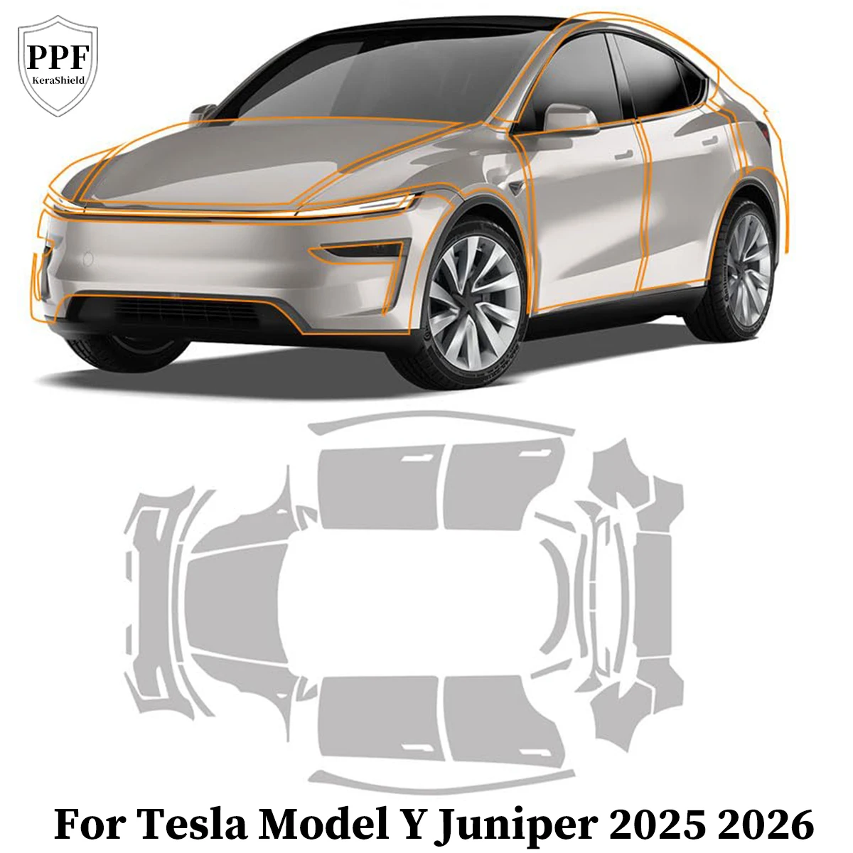

TPU Car Body Anti-Scratch Paint Protection Film For Tesla Model Y Juniper 2025 2026 Pre-cut PPF Repairable Cover Clear Sticker