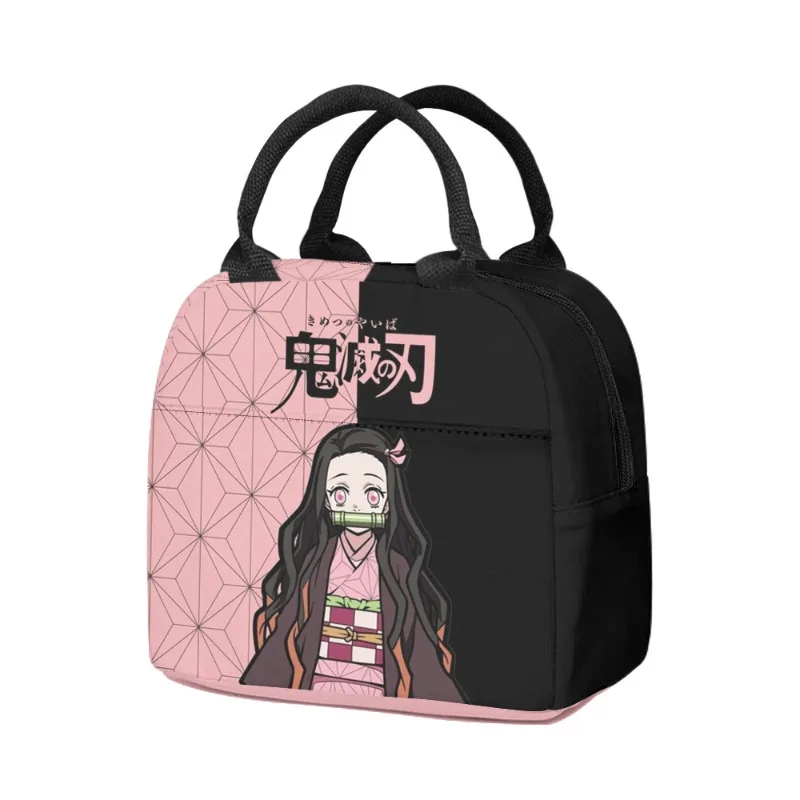 3pcs/set Demon Slayer Anime Print Backpack Pencil Case Lunch Bag Student Large Capacity Schoolbag Stationery Birthday Gift view 3