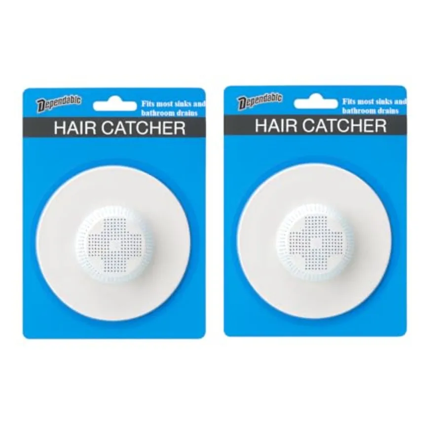 2 Pack Rubber Hair Catcher for Shower and Bathtub Drains Flexible Drain Cover Strainer Hair Stopper Trap, Sits Securely on Top