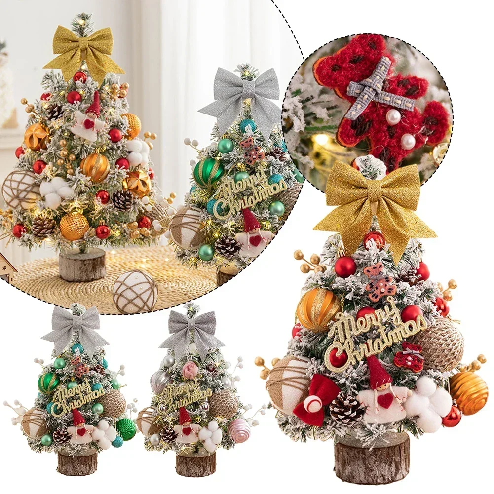 Mini 45cm Home Use Encrypted Christmas Tree Decoration Kit Christmas Holiday Desktop Ornaments With LED Light Party DIY Decor