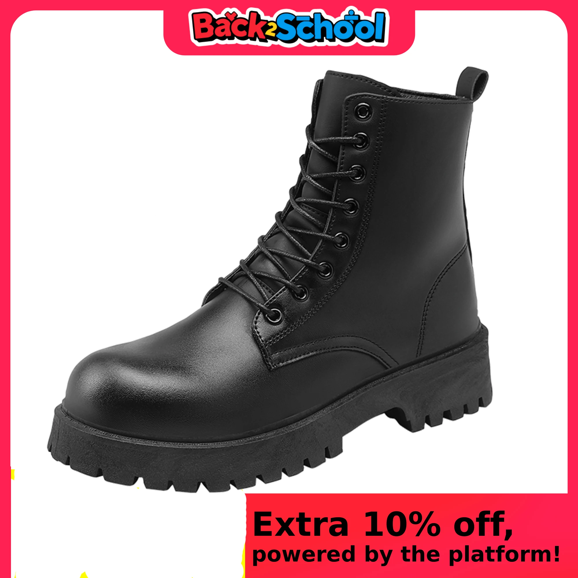 Botas informales para parejas, botas altas de cuero para hombres y mujeres de cuatro estaciones, botas antideslizantes de suela gruesa a la moda para exteriores de talla grande