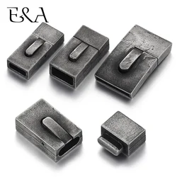 Stainless Steel Vintage Bayonet Clasp 8*3mm 10*5mm 15*3mm Push Lock Closure DIY Bracelet Jewelry Making Leather Cord Clasps