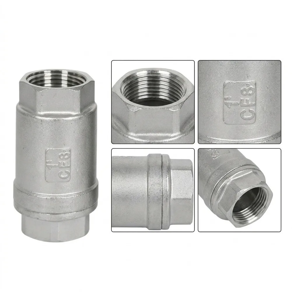 1'' Female Check Valve 304 Stainless Steel In-line One-way Non-return Check Valve For Oil Water Gas Air Backflow Prevention