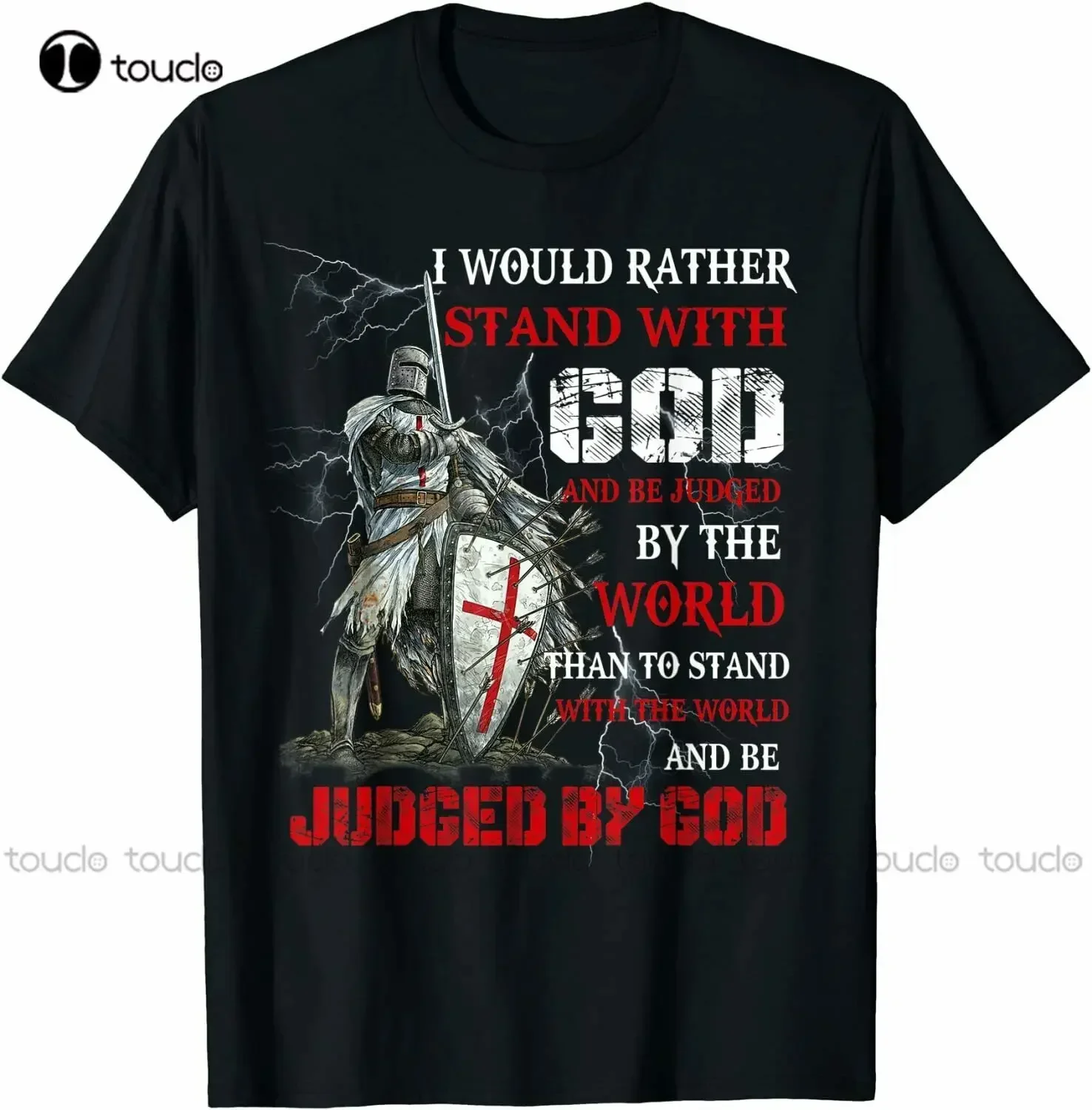 T-shirt I Would Rather Stand With God Knight Trust Christian Warrior, chemise de golf pour hommes, personnalisée, Aldult Teen Unisex Xs-5Xl