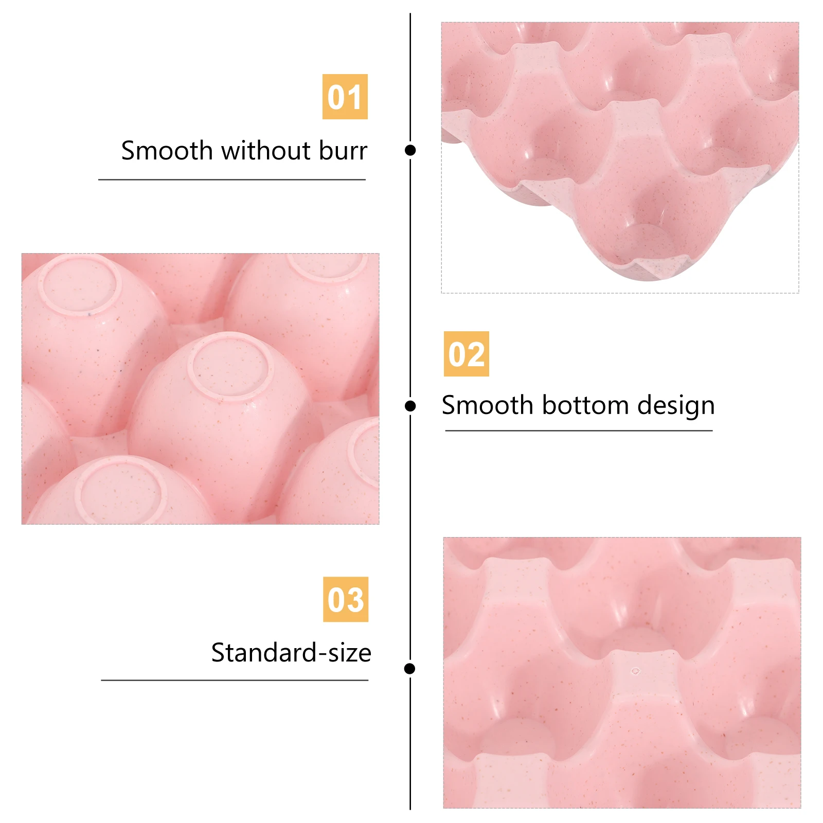 

2pcs Stackable Tray With Grid Design Storage Container For Refrigerator 24 Capacity Gridded Egg Organizer Durable Wheat Fiber
