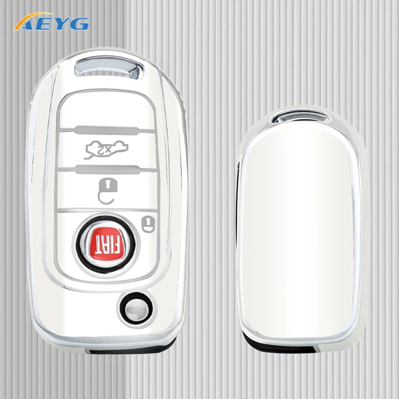 Soft Car Remote Key Case Cover Shell For FIAT Tipo Toro Nuovo Freedom 500X Doblo Argo Grazie Folding Key Protector Accessories