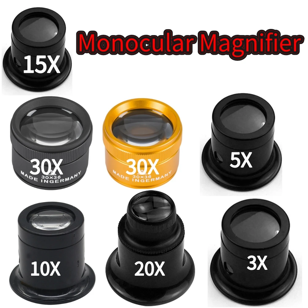 10X Monocular Glass Magnifier Watch Jewelry Repair Tools Portable Magnifying Glass Magnifier Loupe for Watch Jewelry