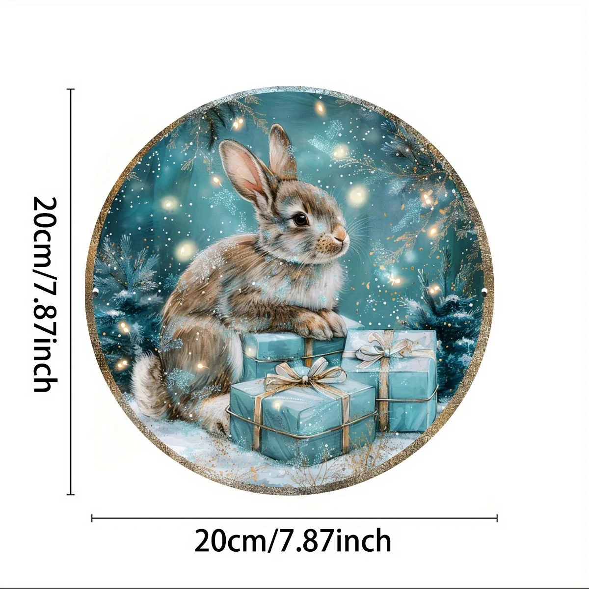 Charming Vintage Christmas Bunny Aluminum Sign - Perfect for Home, Kitchen, Garden & Office Decor | Ideal Holiday Gift in Blue G