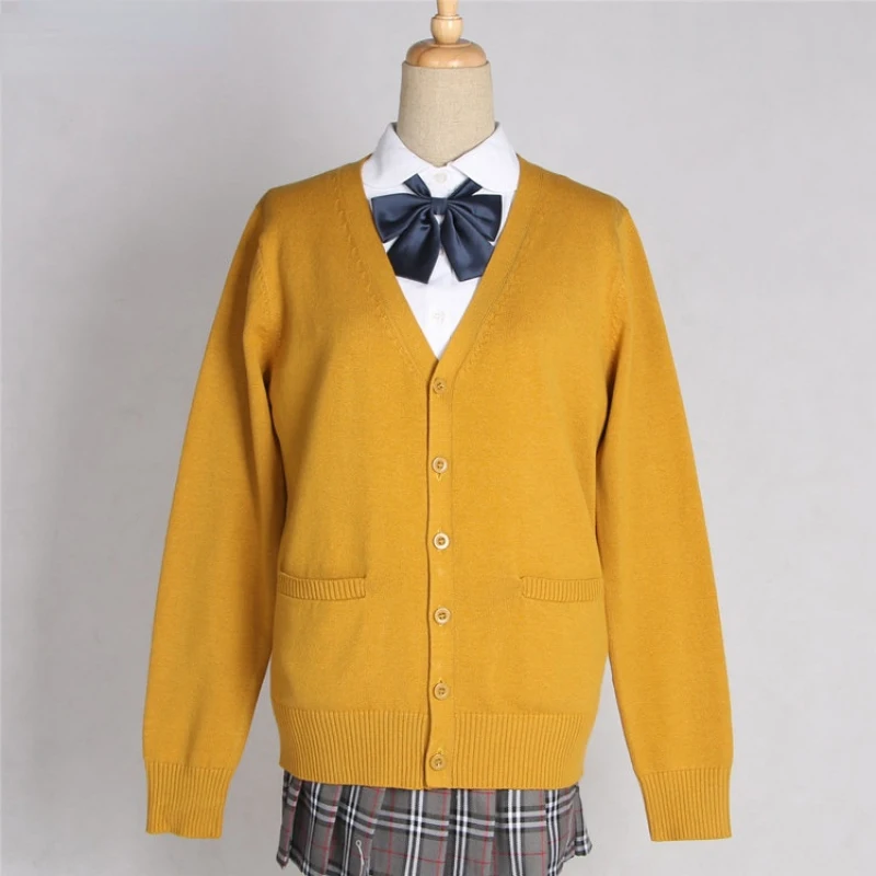 Cardigan Women Solid Oversize Loose Sweaters Girls Japanese Knit Cardigan Candy Color School Uniform Sweater Anime Cosplay