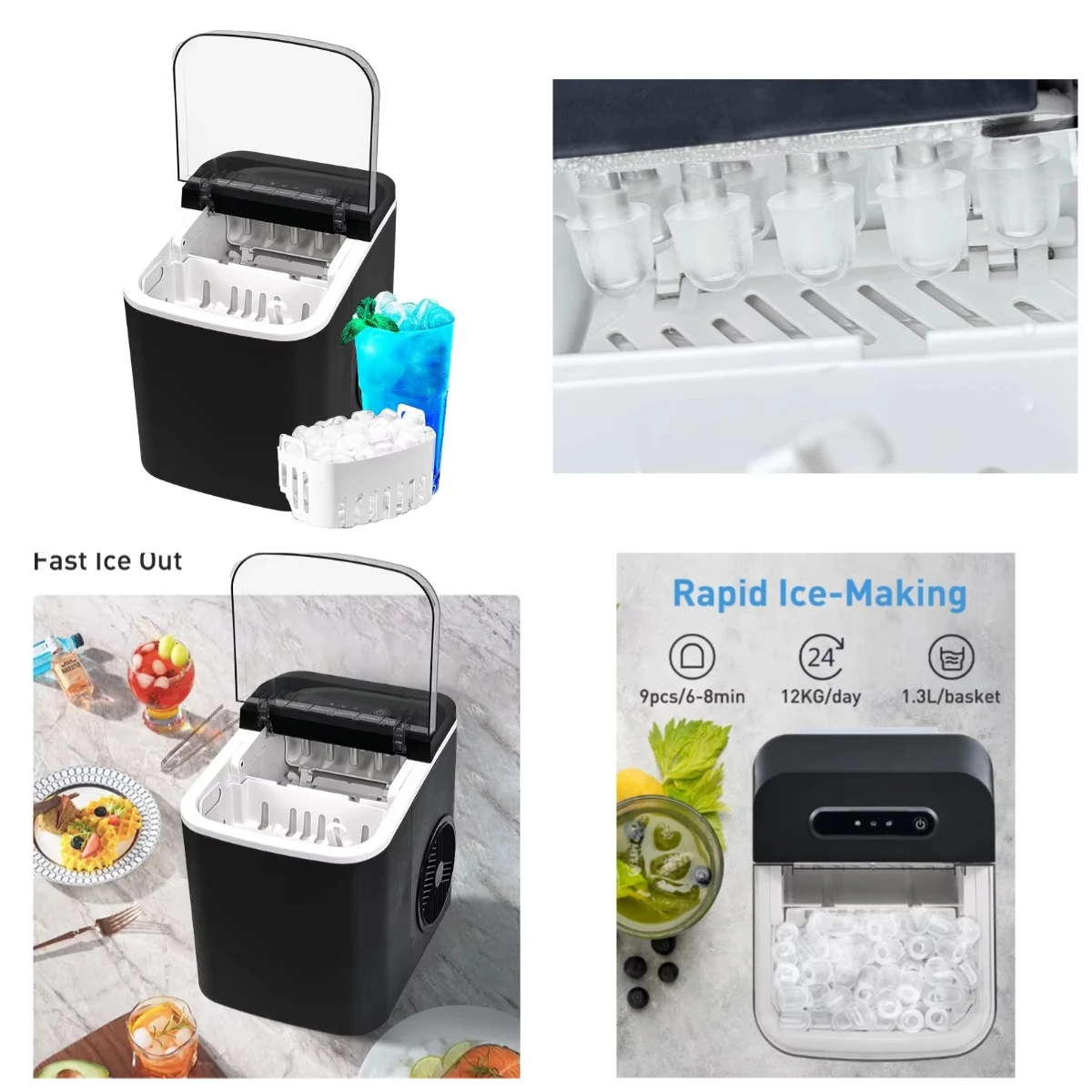 

New Design 35kg Smart Automatic Mini Portable Ice Cube Maker for Home Commercial Use