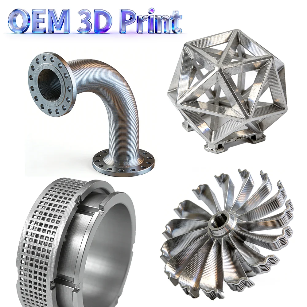 OEM SLM Metal 3D Printing Service Custom Complex Flow Channel Pipe Lattice Structural Frame Turbine Impeller Aerospace Alloy