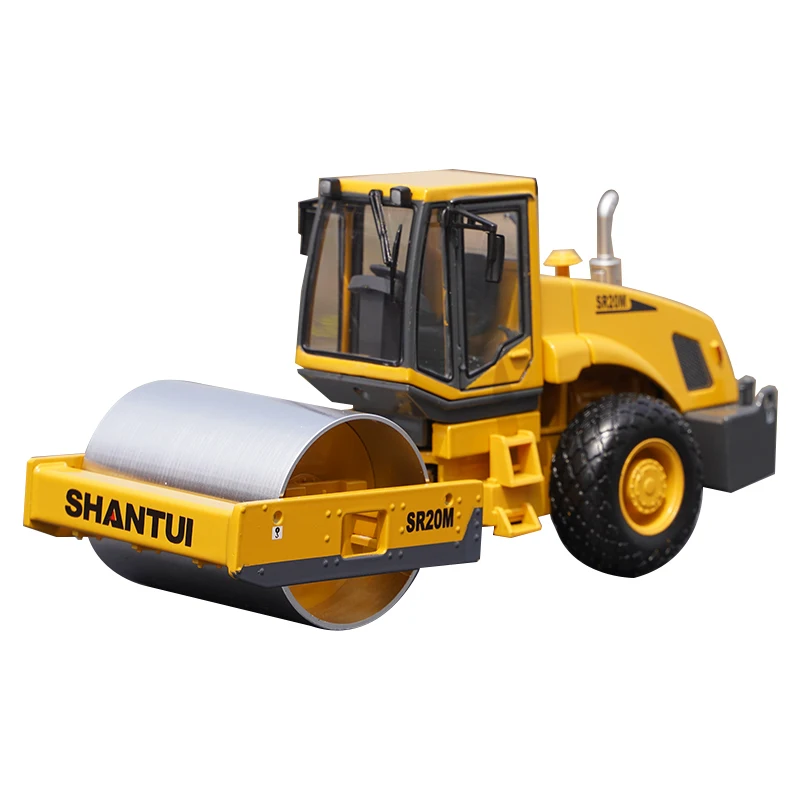 High Quality Original Factory 1:35 Shantui Sr20m Single Steel Roller Loader Alloy Engineering Machine Model for Gift