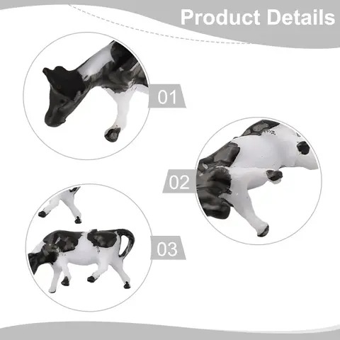 Komodell Modellprydnadssaker 1/87 10 stilar/förpackning Färgglad Handkolorerad Höjd 1,0 cm-2,0 cm Längd 2,0 cm-3,0 cm Plast 8 best sales miniatyr ko leksaker - №1