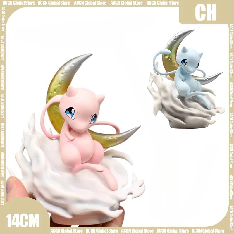 14cm Pokemon Anime Action Figure Gk Mewtwo Moon Background Pvc Model Kawaii Statue Cute Decoration Doll Collection Kids Toy Gift