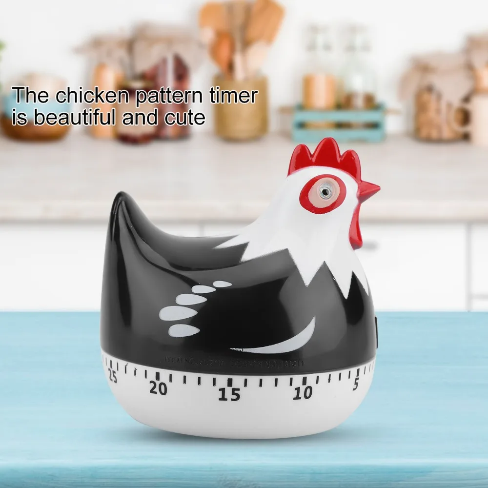 Chicken Pattern Countdown Kitchen Timer 60 Minutes Manual Cooking Timer Mini Rotating Design Mechanical Counters Clock