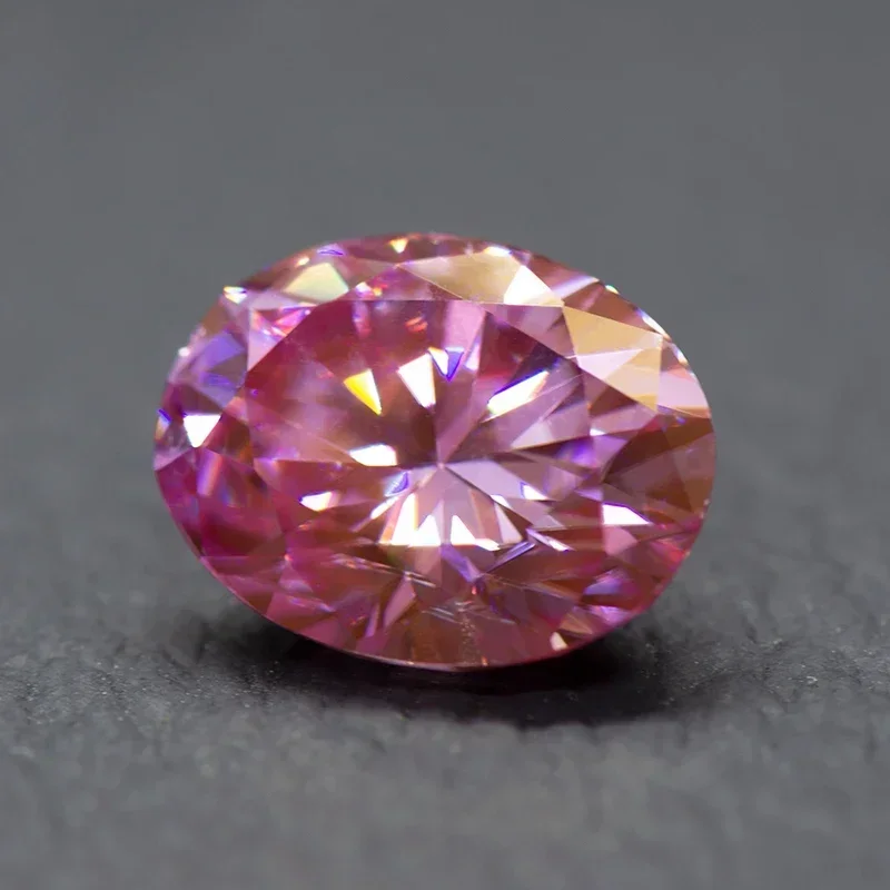 Moissanite pedra solta corte oval sakura cor rosa laboratório criado jóias de pedras preciosas anéis brincos fazendo com certificado gra