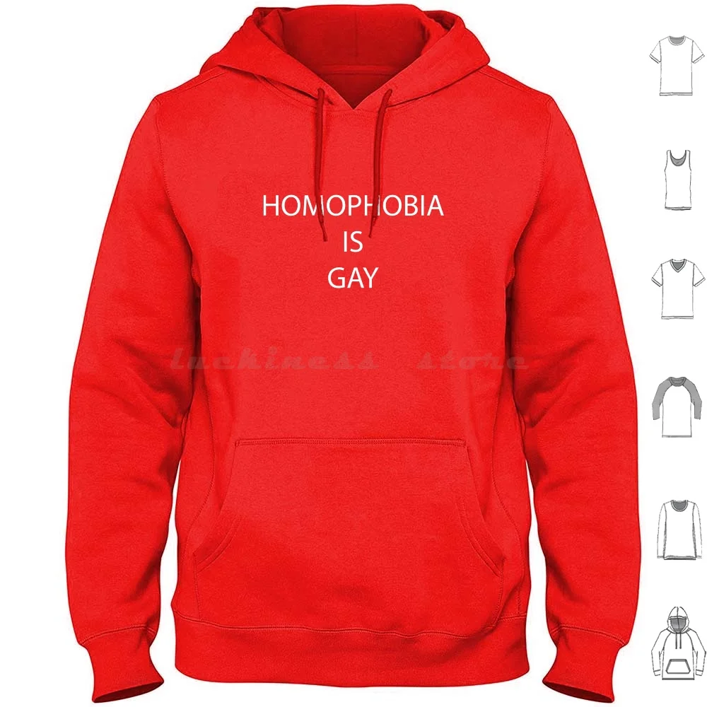 Homophobia Is Hoodie Cotton Long Sleeve Homophobia Pride Homo Pride Month Message Important Friendly Progress