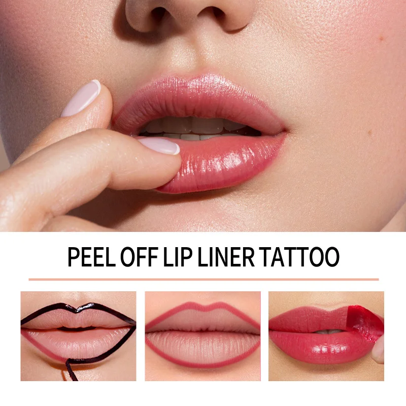 

Peel-Off Lip Liner Pencil - 8 Colors Waterproof & Long-Lasting, Moisturizing Lip Stain & Gloss Makeup for Women