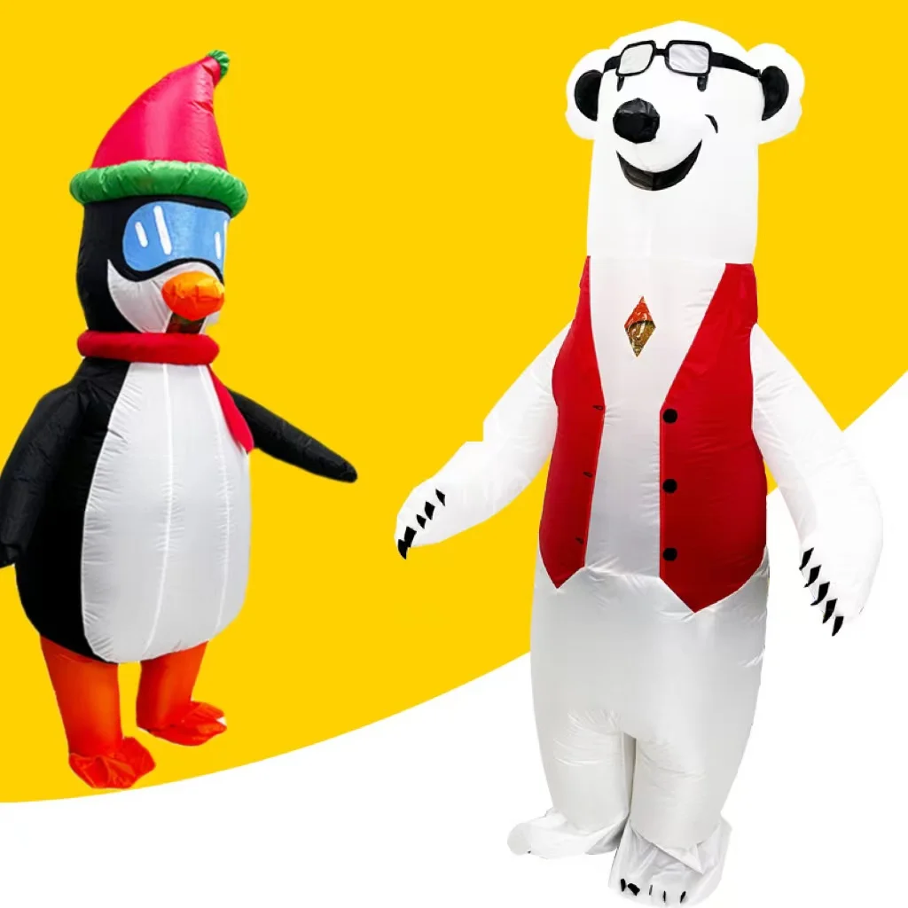 Polar Bear Penguin Cosplay Costume Inflatable Suit Carnival Festival Zoo Mascot Animal Outfit Stage Performance Atmosphere Wear