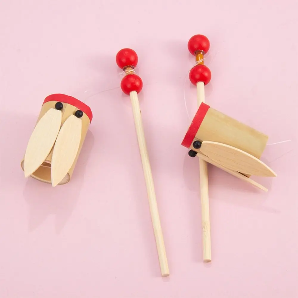 Traditional Chinese Bamboo Cicada Toy Shaking Design DIY Handmade Science Experiment Musical Instrument Sound Maker