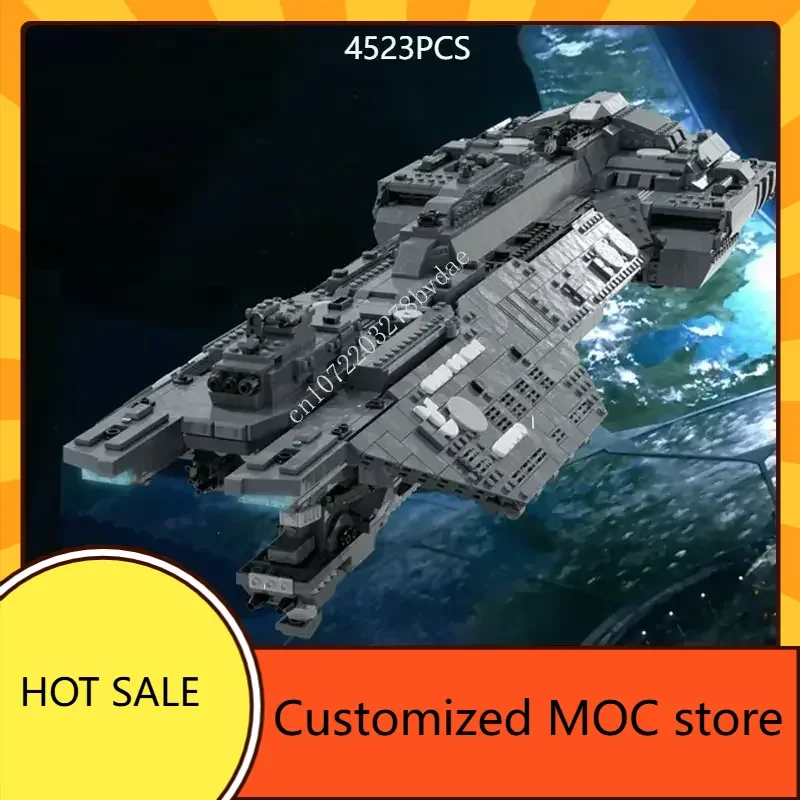 

UNSC Spirit of Fire Space War Военный MOC Космический корабль Битва Праздничные пазлы CityArchitecture Рождественская сборная игрушка DIYA для KidAge