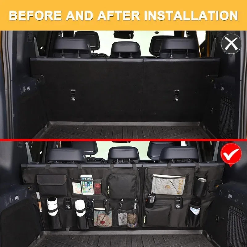 Rear Seat Hanging Storage Bag Multi-Pocket Trunk Organizer Car Storage Supplies For BYD Equation Leopard 5 Denza B5 2023-2026