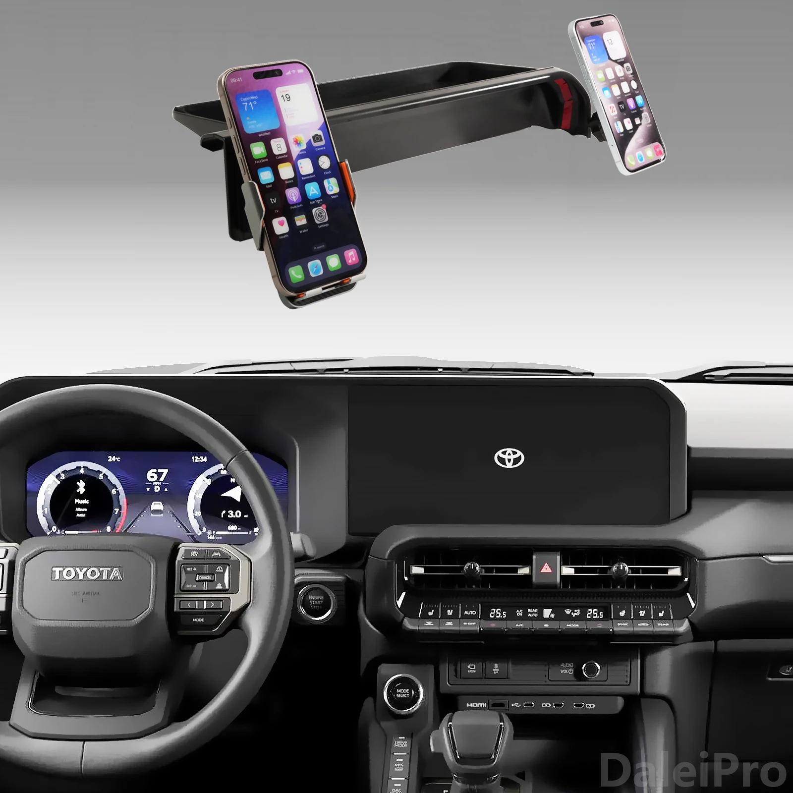 Do Toyota Prado LC250 250 2024 2025 Wielofunkcyjny schowek Podwójny uchwyt na telefon Samochodowy magnetyczny…