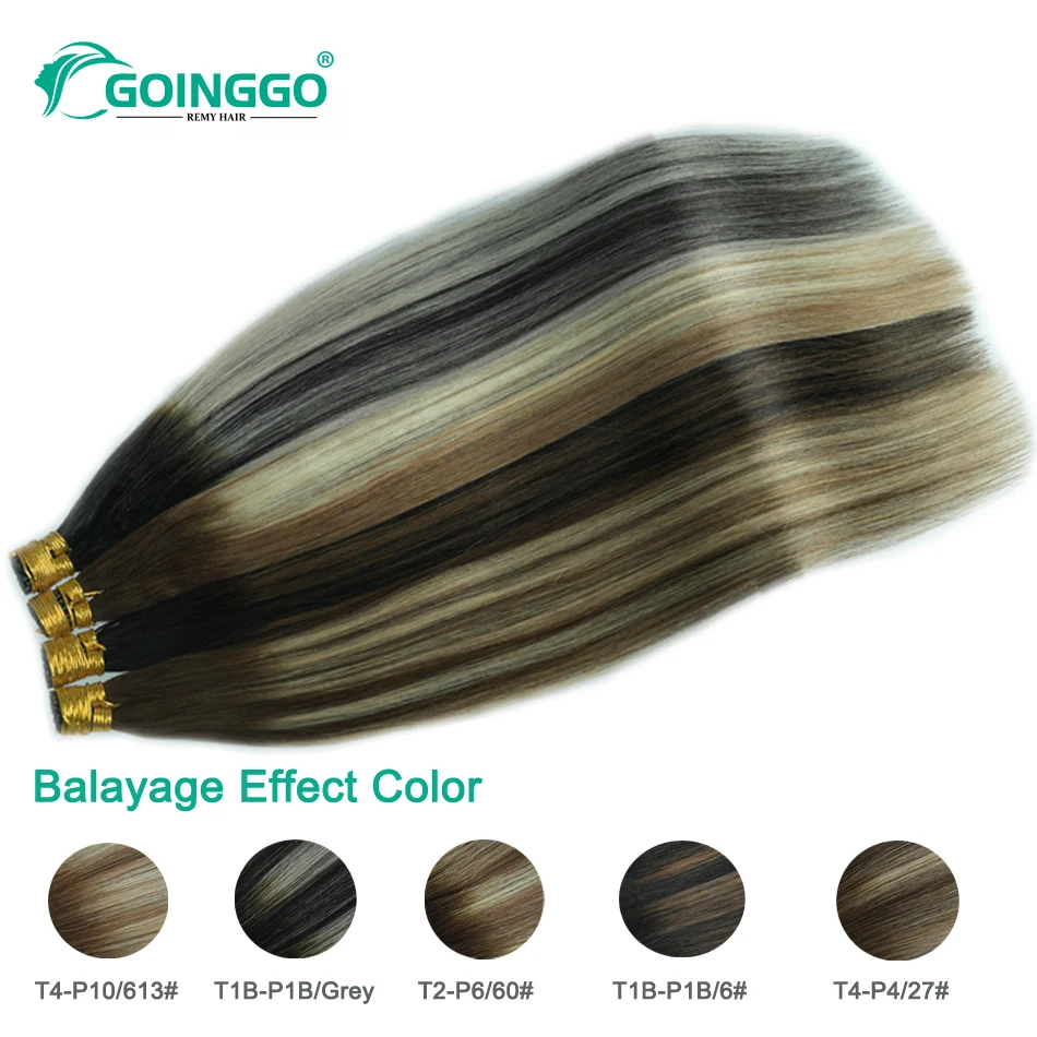 ตรง I Tip ที่ยืดผมธรรมชาติมนุษย์ฟิวชั่นที่ยืดผมสี Ombre Balayage Medium Brown 12-26นิ้ว100Pcs