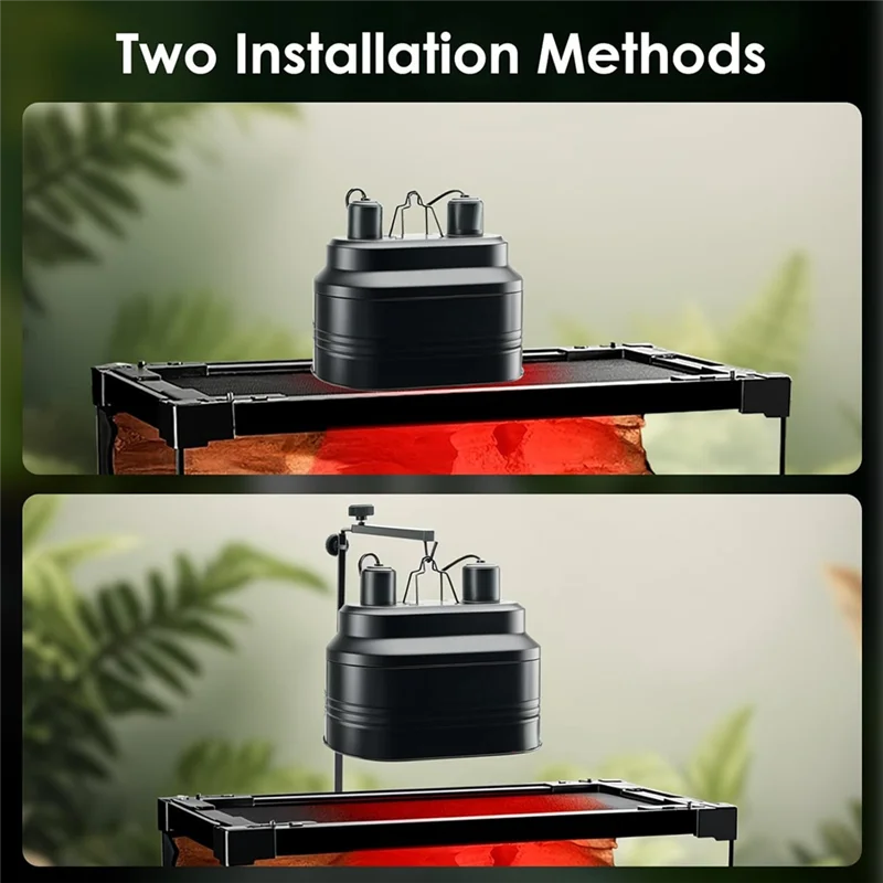 

AT43-Dual Reptile Light Fixture, Max 160W Each Reptile Heat Lamp Fixture With Separate Switches, Fits Reptile Light