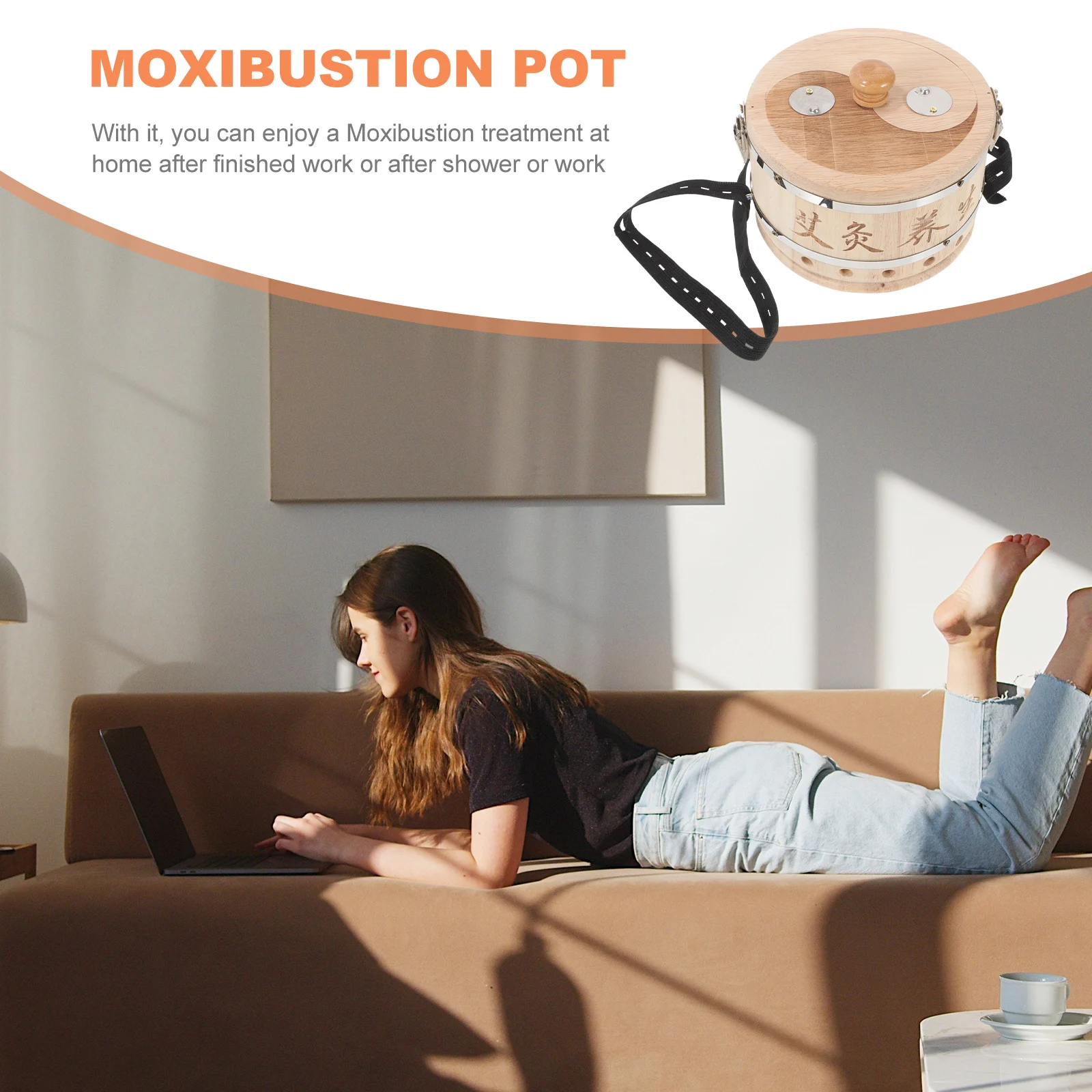 

Abdomen Moxibustion Device Herbal Burner Case Wood Metal Sturdy Safe Practical Home Work Shower Neck Back Chest Abdomen Portable
