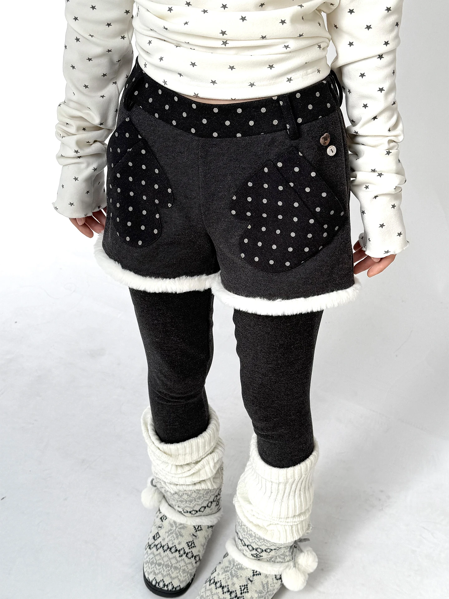 

Милые пышные брюки в горошек прямого кроя, теплые повседневные брюки, винтажные, с низкой талией, из смесового полиэстера, для весеннего сезона