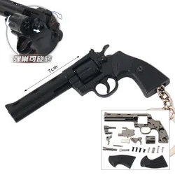 1:3 Mini Gun Model Keychain ttiG34 Model Jewelry Weapon Metal Pendant Key Chain Chaveiro Bag Car Key Holders Gift For Men 7cm