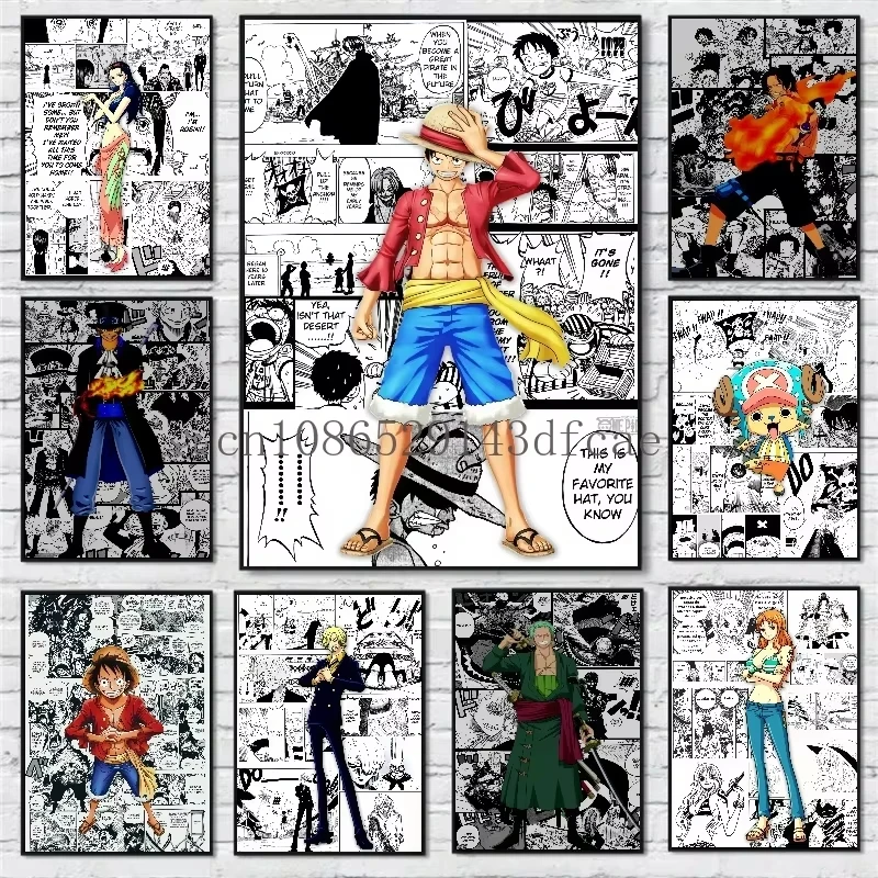 

Classic Anime One Piece Luffy Zoro Poster HD Canvas Painting Suitable for Bar Home Entrance Wall Art Decoration Painting Gift