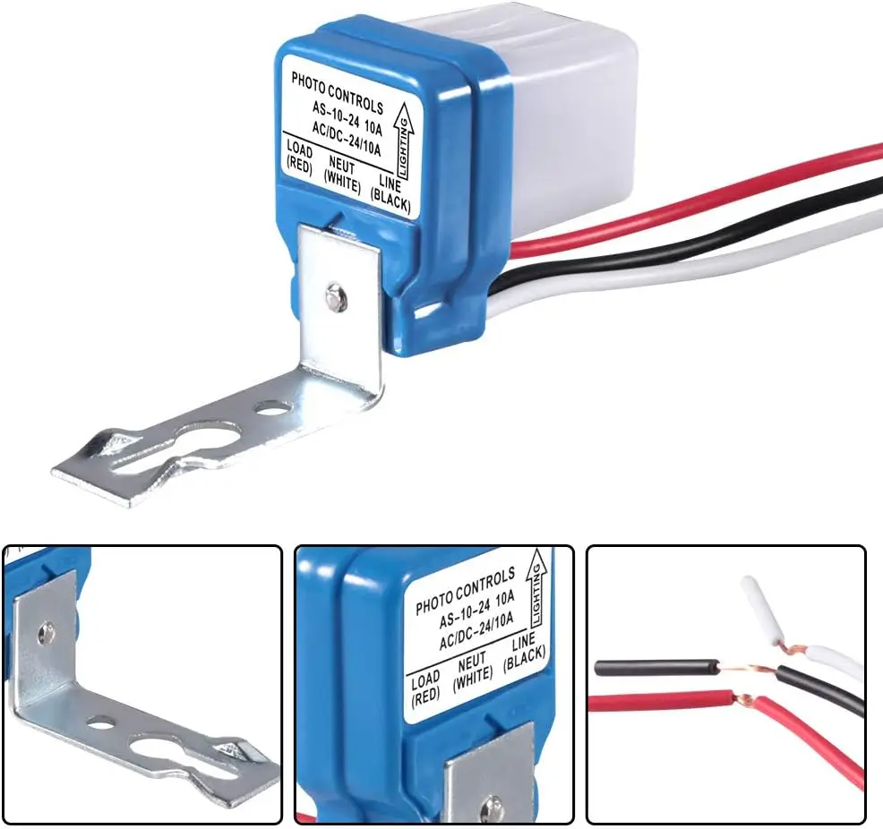 AC 24V 110V 220V Auto On Off Photocell Street Light Sensor Switch Auto Street Light Switch Night On Day Off Sensor Switches