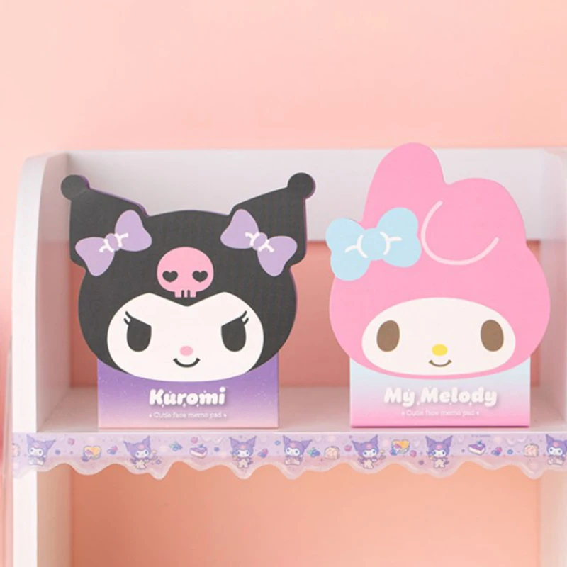 Sanrio Cartoon Sticky Notes, Material de Escritório Bonito, Material Escolar Engraçado, 1 Conjunto