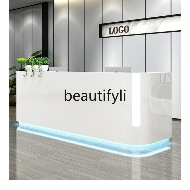 

Painted Company Office Bar Table Simple Modern Beauty Salon Cashier Counter Creative Front Desk Reception Desk