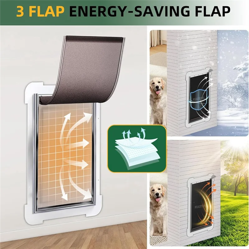 M04K Сменные дверные клапаны для собак Petsafe Freedom Сменный клапан для дверей домашних животных для экстремальной устойчивости к атмосферным воздействиям (-20-120 ° Ф)