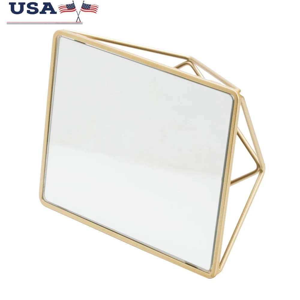 

Самостоящееся косметическое зеркало с геометрическим рисунком, шикарное декоративное зеркало для макияжа, комод, домашняя столешница, ретушь 26428-SGOLD