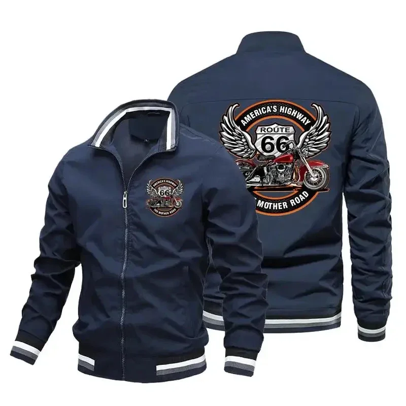 

Men's Spring and Autumn Outdoor Casual Hip Hop Baseball Zipper Sportswear Fashion Motorcycle High Quality Sports Jacket