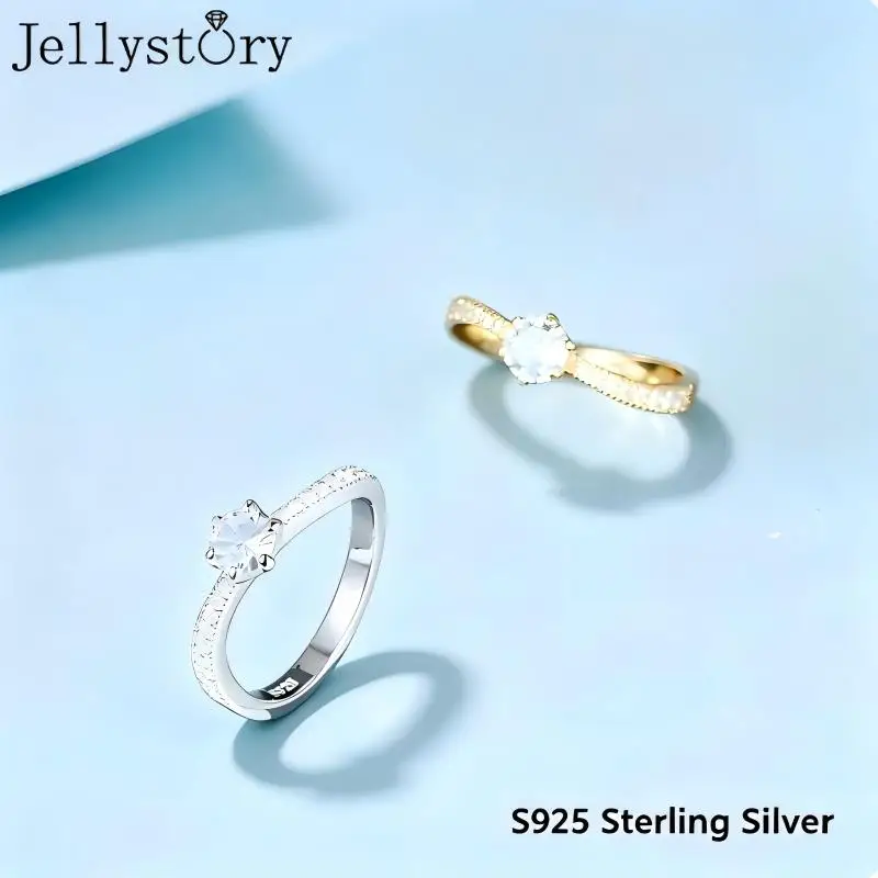 Cost-Effective 0.5CT Round Moissanite Ring for Women S925 Silver Setting Elegant & Noble Daily Versatile Perfect Birthday Gift