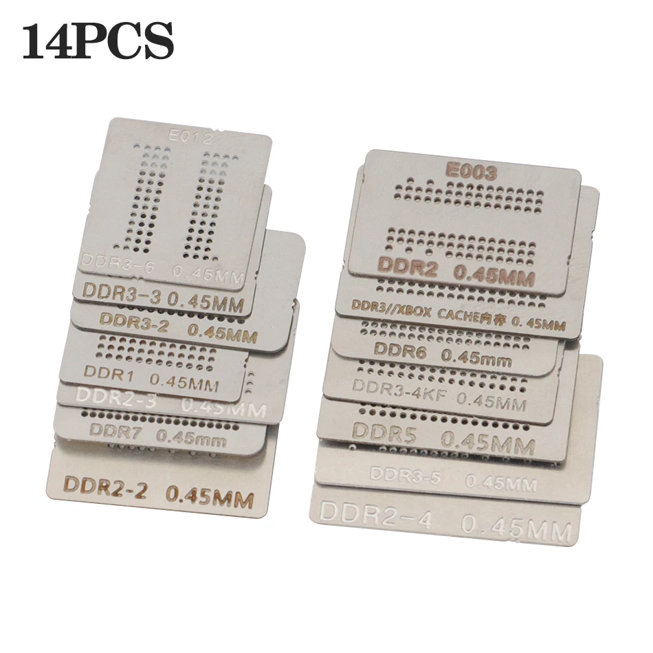 14/20pcs/set BGA Flocking Ball Stencil Special Kit, Direct Heat Stencil For DDR4-BGA96 BGA78 DDR3-2 DDR5 DDR6 DDR7 Chip Repair