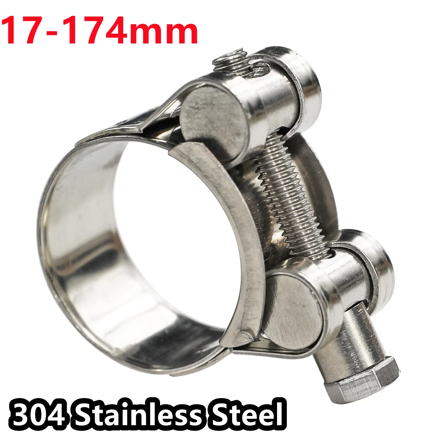 1pc T Bolt Hose Clamp Exhaust Pipe Clip 304 Stainless Steel 17-67mm Sealing Welding Marine Clip Repair Tool Hardware Accessories