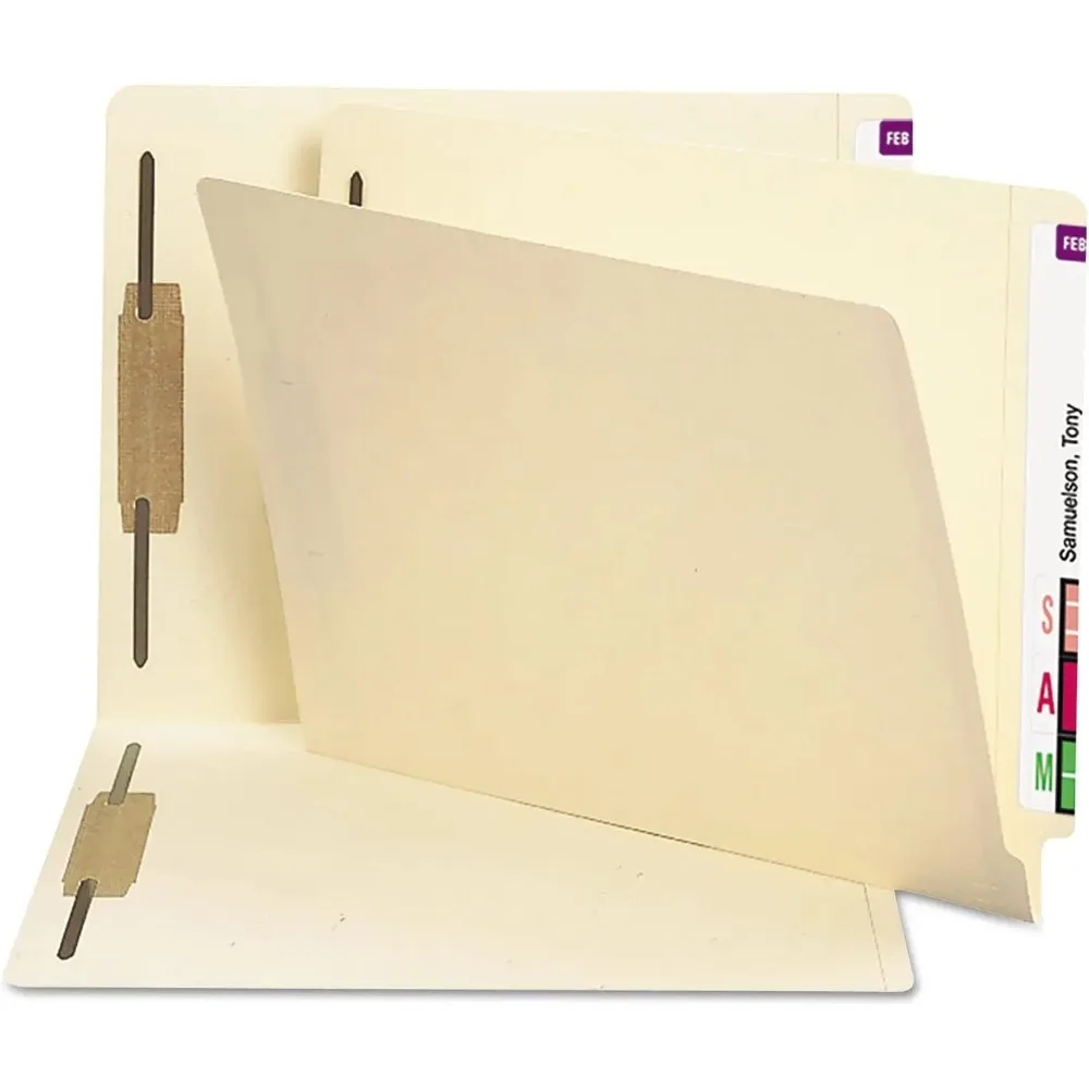 

250-Count Manila File Folders with Reinforced Straight-Cut Tabs, Letter Size, 2 Fasteners for Office Organization