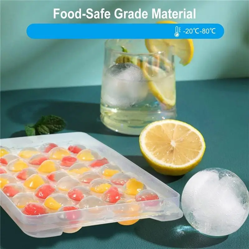 A78I  Tray, 3 Packs Round Trays for Freezer, Easy-Release Ice Ball Maker Mold with Removable Green
