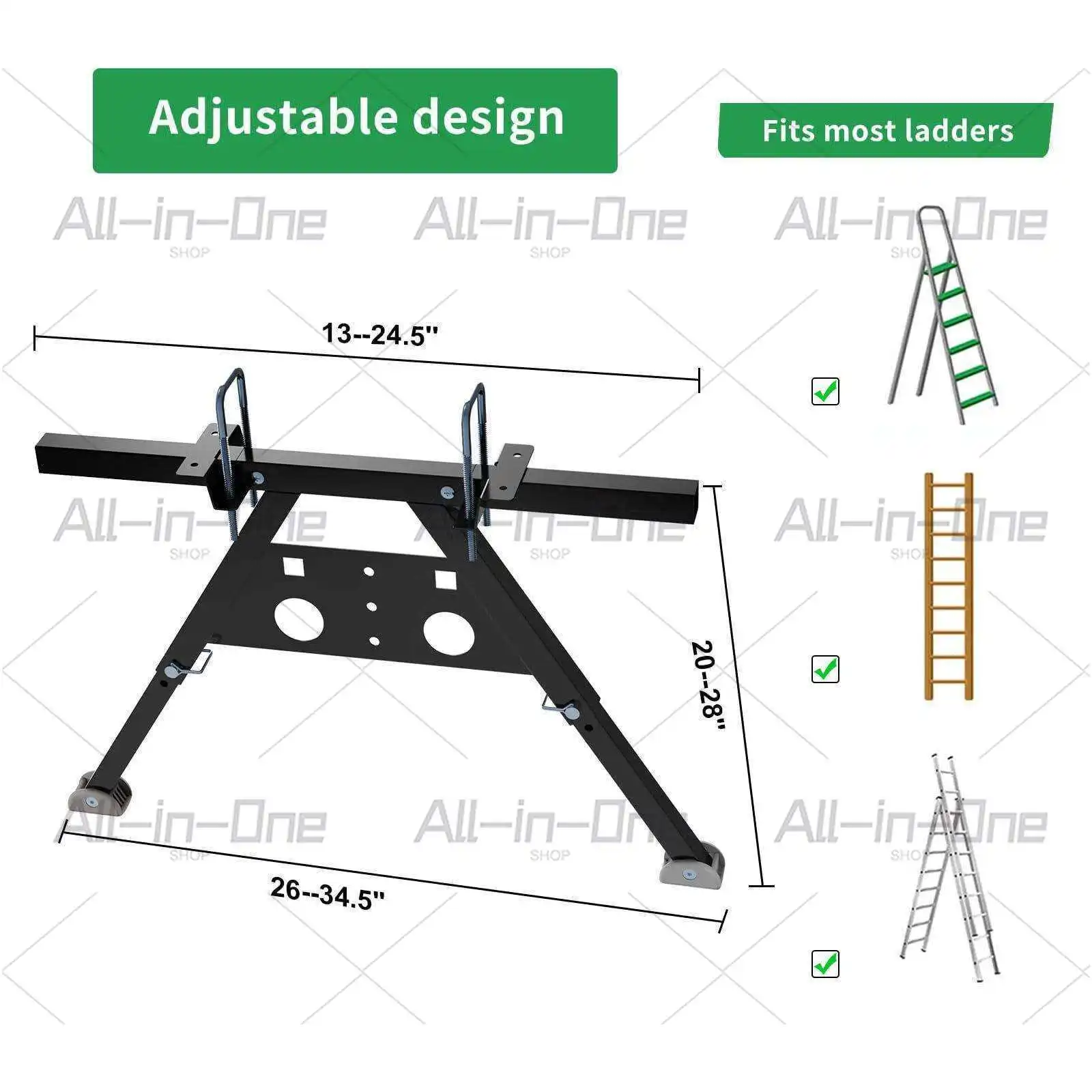 Roof ladder stabilizer, ladder support, telescopic ladder stabilizer, wall support, sturdy and reliable