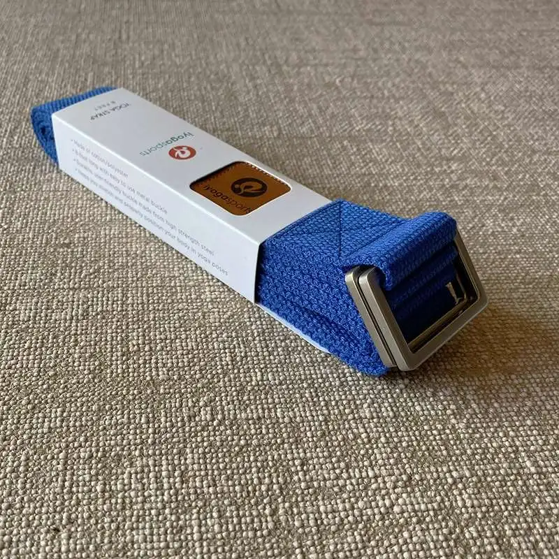 244 x 3,8 cm Yoga-Gurt, langlebige Baumwolle, verstellbar, für Yoga, Pilates, Tanz, Dehnungsgürtel, Fitness-Übungsgeräte – Detail 10